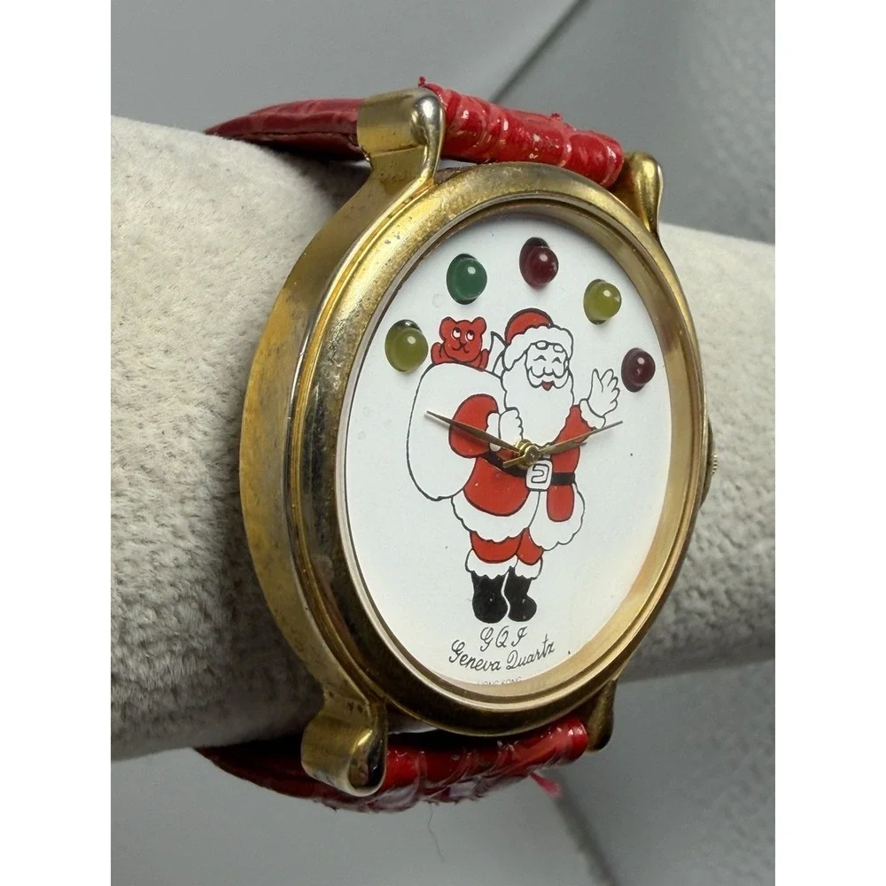Geneva GQF Vintage New Battery Mens Santa Claus Watch 43MM 8